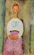 Amedeo Modigliani Jeune fille au corsage a pois oil on canvas